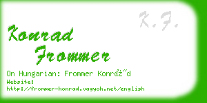 konrad frommer business card
